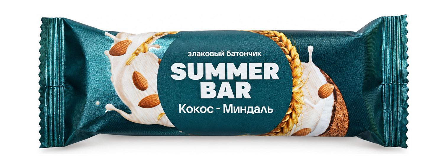 Батончик злаковый Кокос Миндаль Summer Bar 30 г