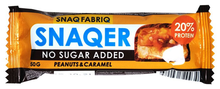 Батончик без сахара Snaqer Арахис и Карамель | Snaq Fabriq