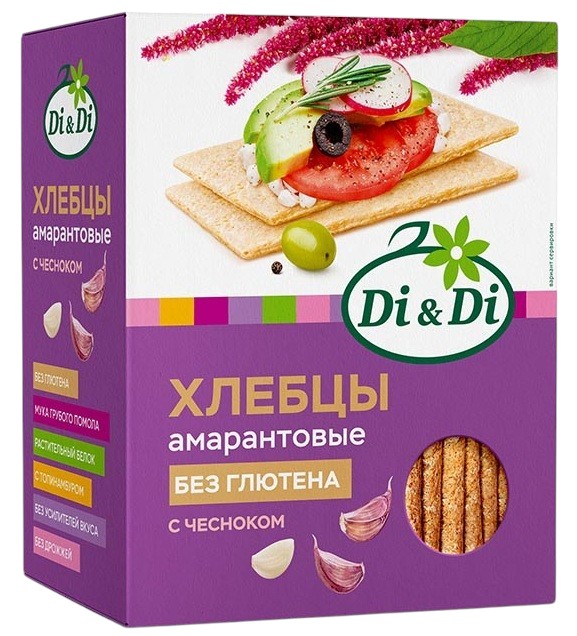 Хлебцы амарантовые с чесноком Di&Di
