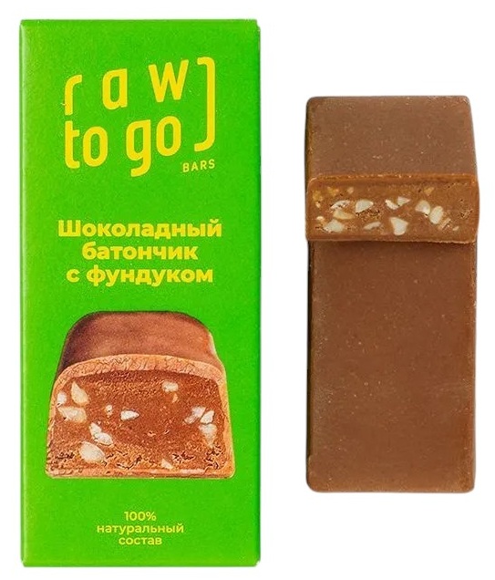 Батончик шоколадный с фундуком За белкой | Raw to go
