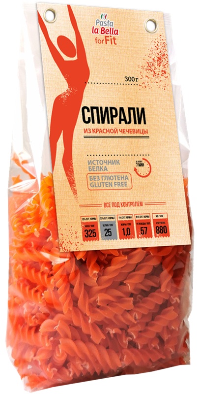 Паста из красной чечевицы без глютена For Fit | Pasta la Bella