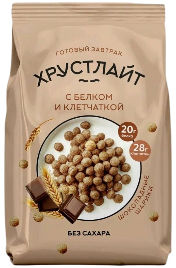 Шоколадные шарики «Хрустлайт» с белком и клетчаткой | Сибирская клетчатка