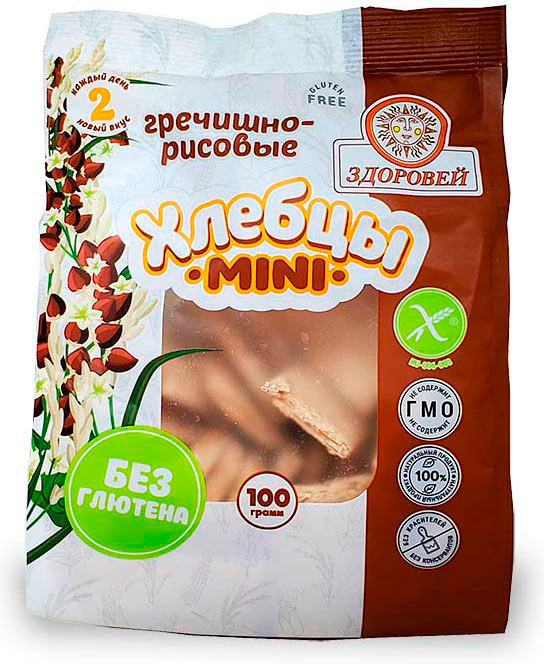 Хлебцы мини гречишно-рисовые без глютена | Здоровей