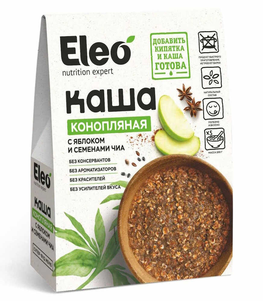 Каша конопляная с яблоком и семенами чиа | Eleo