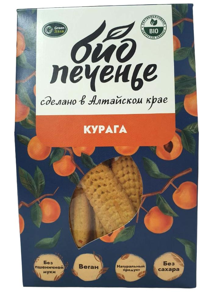Печенье био кукурузное с курагой | GreenZlak