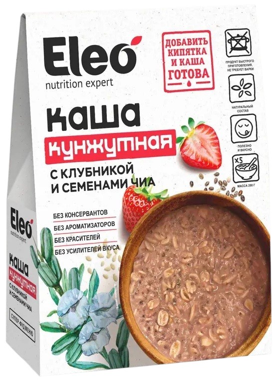 Каша кунжутная с клубникой и семенами чиа | Eleo