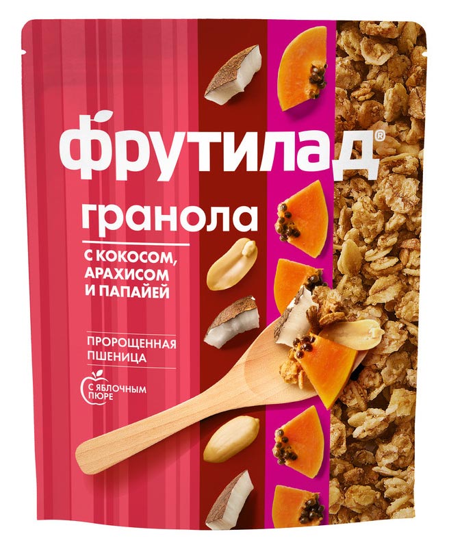 Мюсли запеченные Гранола с кокосом, арахисом и папайей | Фруктовая энергия