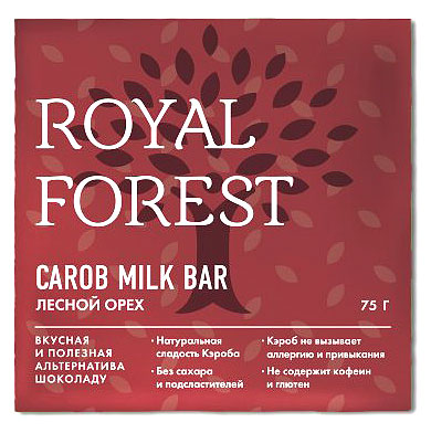 Шоколад из кэроба Лесной орех | Royal Forest