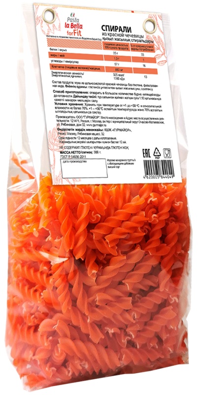 Паста из красной чечевицы без глютена For Fit | Pasta la Bella