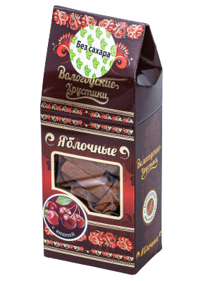 Вологодские хрустики яблочные без сахара с вишней | Вологодская мануфактура