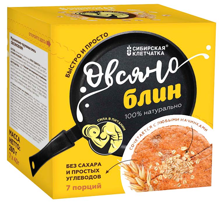 Смесь для приготовления блинов Овсяноблин | Сибирская клетчатка
