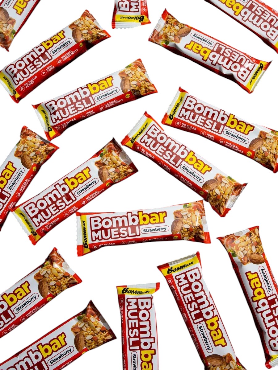 Батончик мюсли Клубника | Bombbar