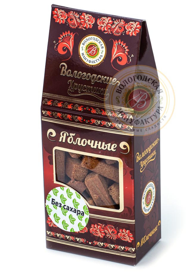 Вологодские хрустики яблочные без сахара | Вологодская мануфактура