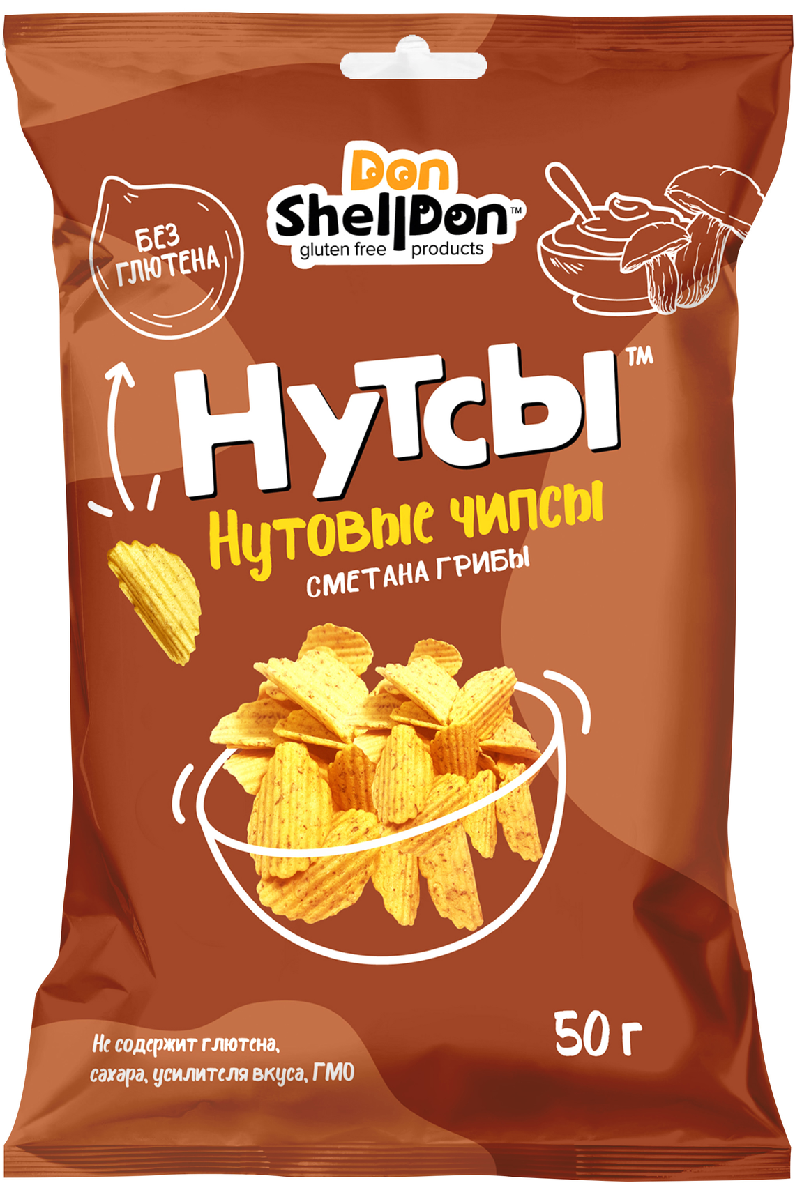 Чипсы Нутсы «Грибы и сметана» | Don Shelldon