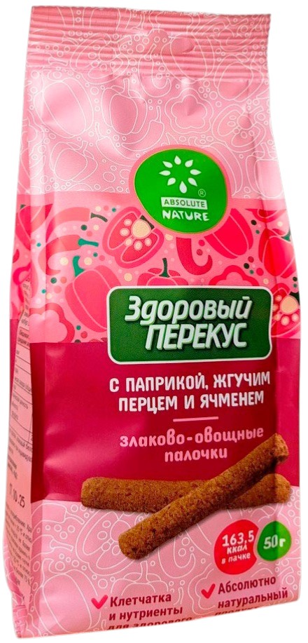 Злаково-овощные палочки с паприкой, жгучим перцем и ячменем | Absolute Nature
