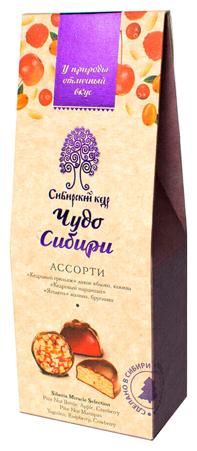 Ассорти конфет Чудо Сибири Грильяж — Марципан — Ягодень | Сибирский кедр